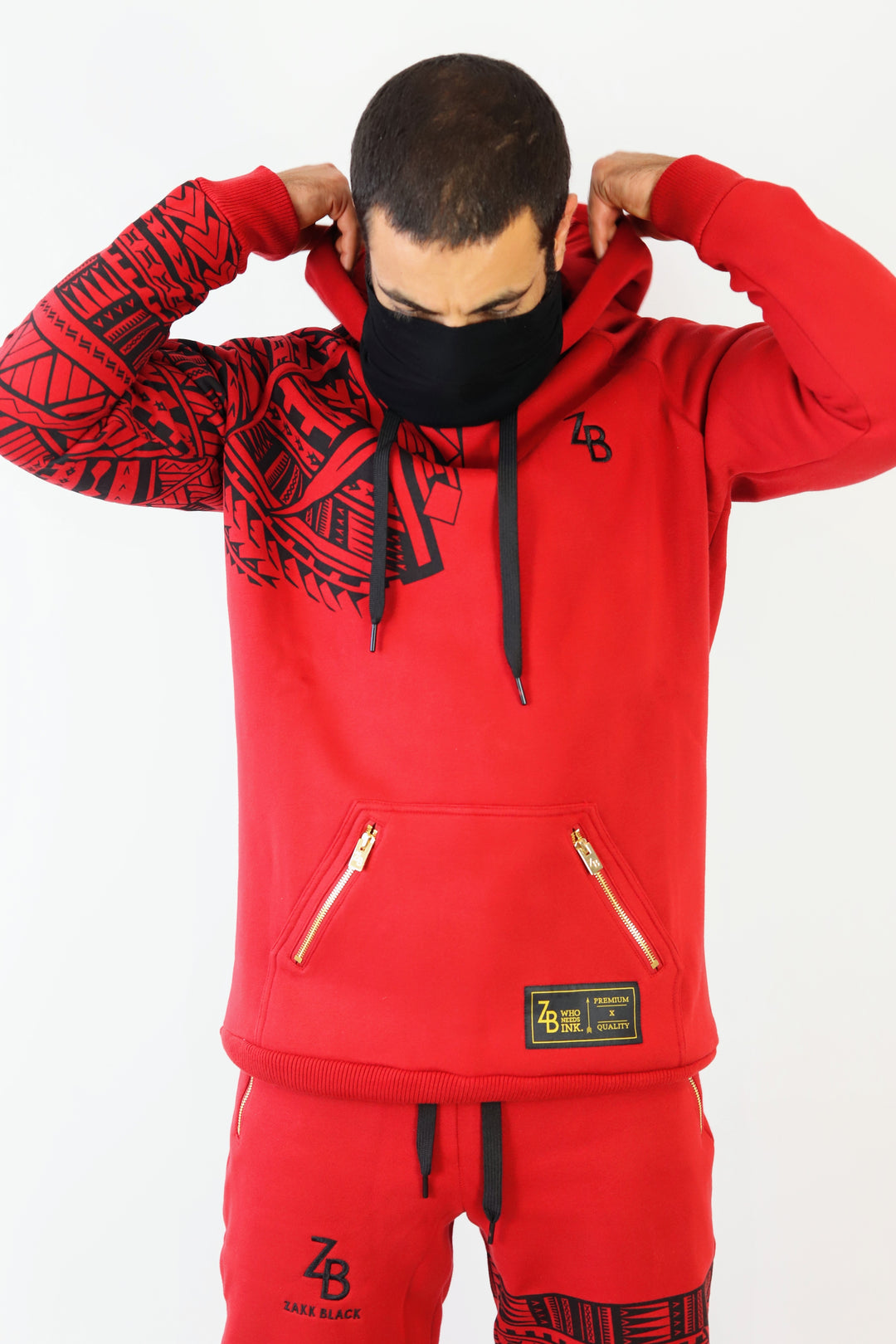 Hypr buy Carry Mully Pullover Hoodie Mens L Red Black Pouch Pocket Limited Edition